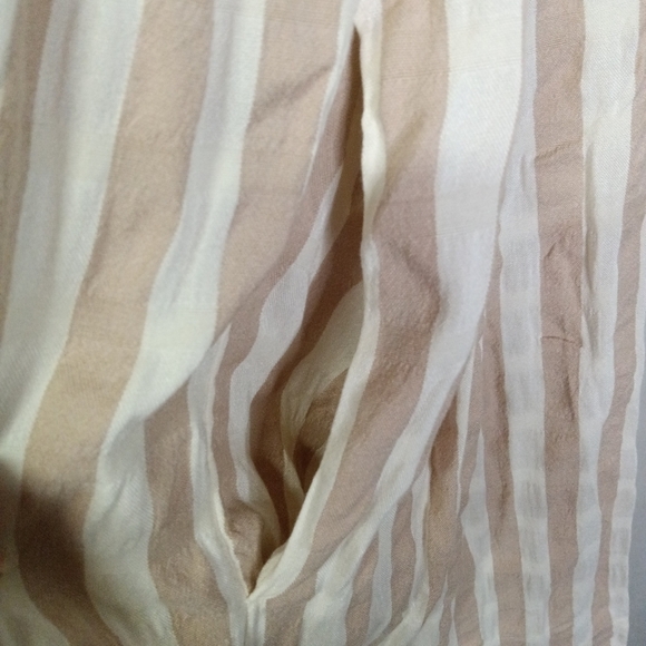 LUCKY Brand Striped Mini Prep Dress Tan White Adjustable Straps  Size S - Picture 9 of 14